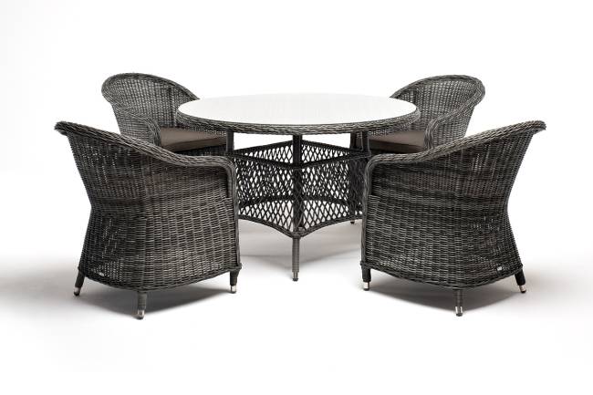 "Равенна" обеденная группа плетеная, цвет графит "Равенна" обеденная группа плетеная, цвет графит