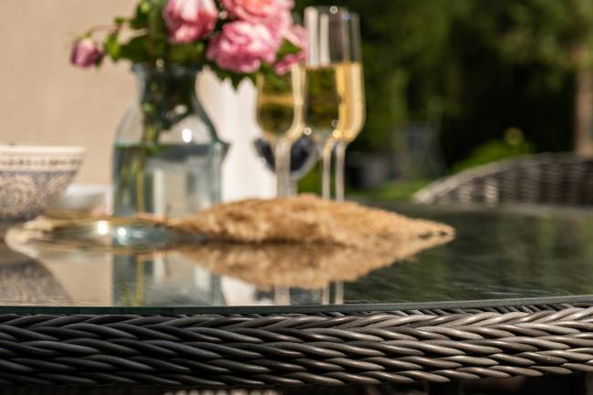 "Эспрессо - 150 R" обеденная группа плетеная, цвет графит "Эспрессо - 150 R" обеденная группа плетеная, цвет графит