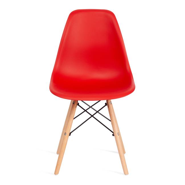 Стул CINDY (EAMES) (mod. 001) / 1 шт. в упаковке дерево бук/металл/сиденье пластик, 51x46x82.5см, красный/red красный/red дерево бук/металл/сиденье пластик