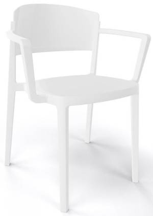 Кресло пластиковое Abuela B белый 580х525х765 мм