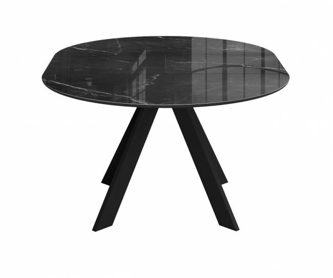 Стол DikLine SFC110 d1100 стекло Оптивайт Черный мрамор/подстолье черное/опоры черные