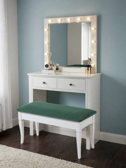 Банкетка Вивальди М с ящиком белый, ткань зеленый