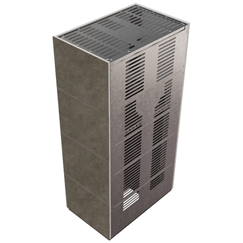 Каминокомплект Kratki PRO FLOKI FOKOS PIOMBO угловое стекло слева