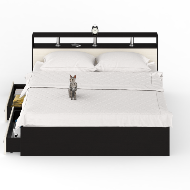 Кровать с ящиками Камелия 1800 цвет венге/дуб лоредо Кровать с ящиками Камелия 1800 цвет венге/дуб лоредо