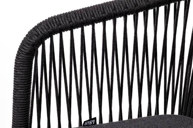 "Марсель" стул плетеный из роупа, каркас алюминий темно-серый (RAL7024) муар, роуп темно-серый круглый, ткань темно-серая 027 "Марсель" стул плетеный из роупа, каркас алюминий темно-серый (RAL7024) муар, роуп темно-серый круглый, ткань темно-серая 027