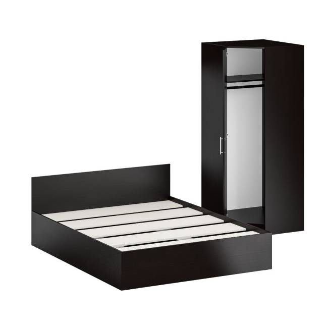 Кровать двуспальная 1600 с угловым шкафом Стандарт цвет венге Кровать двуспальная 1600 с угловым шкафом Стандарт цвет венге