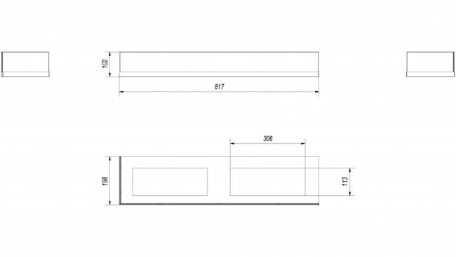 Стекло декоративное для биокамина DELTA/L/900