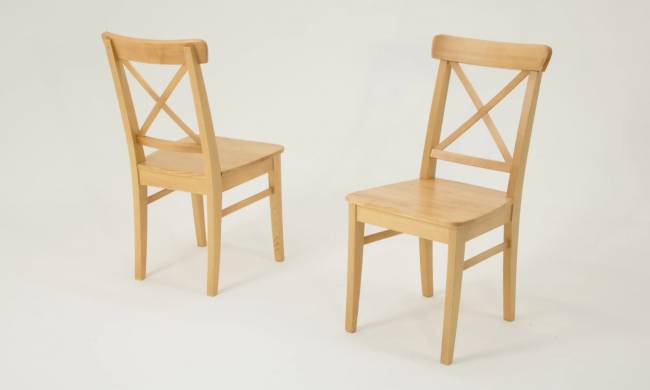 Стол Сканди М 90 натур со стульями Ингольф натур